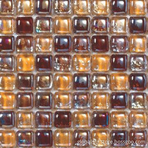 Crystal glass mosaic tile, mixed colors, 300 x 300mm, 25 x 25mm unit size